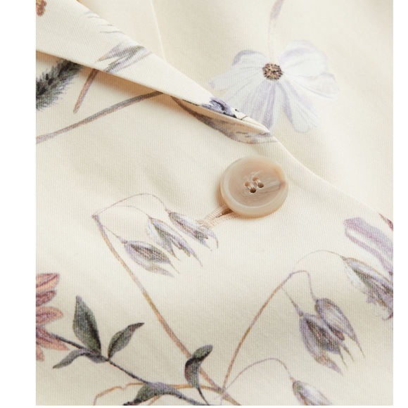 ❗️Last❗️H&M Beige Floral Print Linen Blend Oversized Blazer - Picture 9 of 11